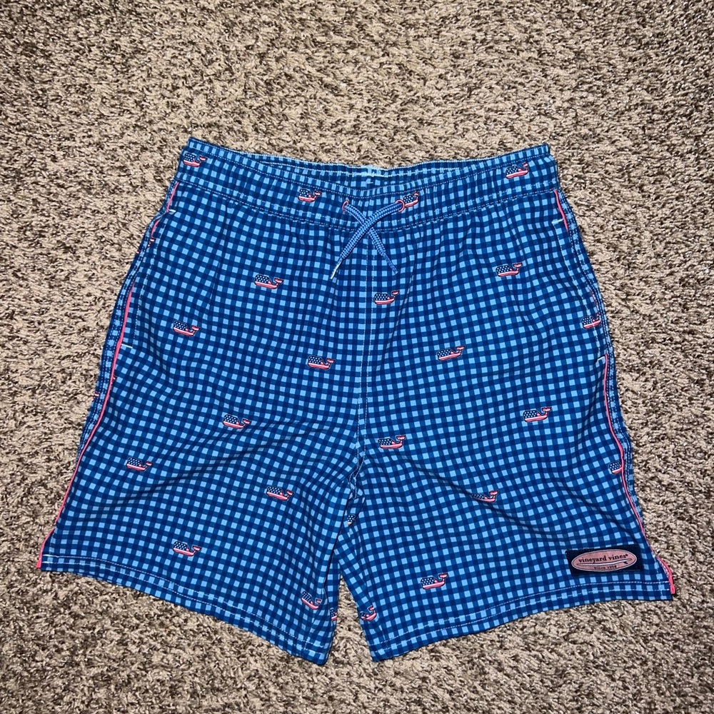 Vineyard Vines Blue and Red Swim Trunks
